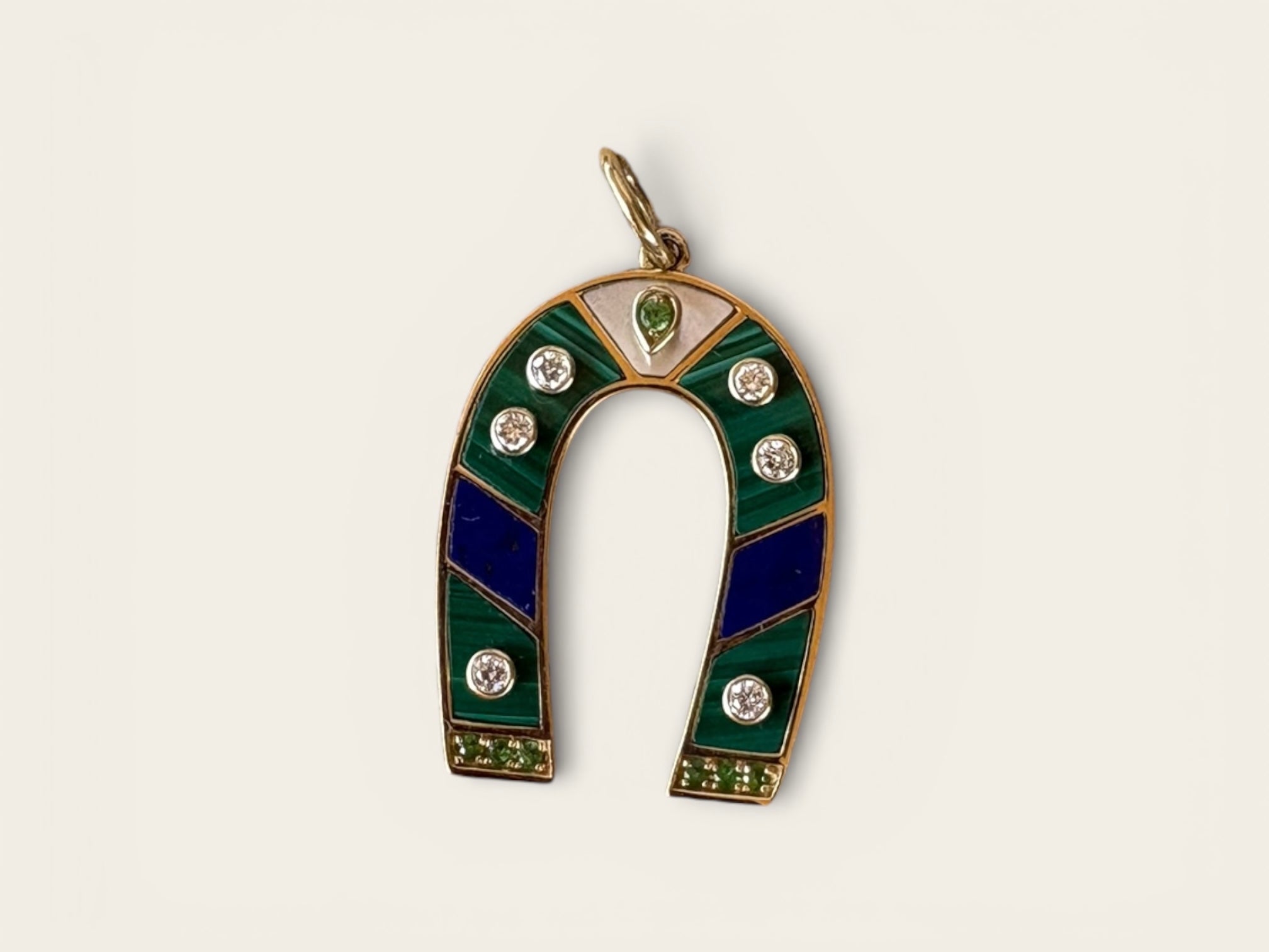Malachite Horseshoe Charm